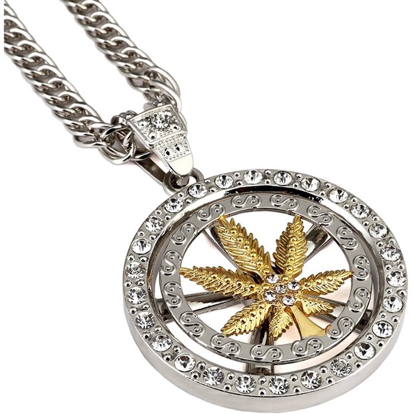 18K Gold Plated Whirligig Spin Hemp Necklace - Picture 6 of 7